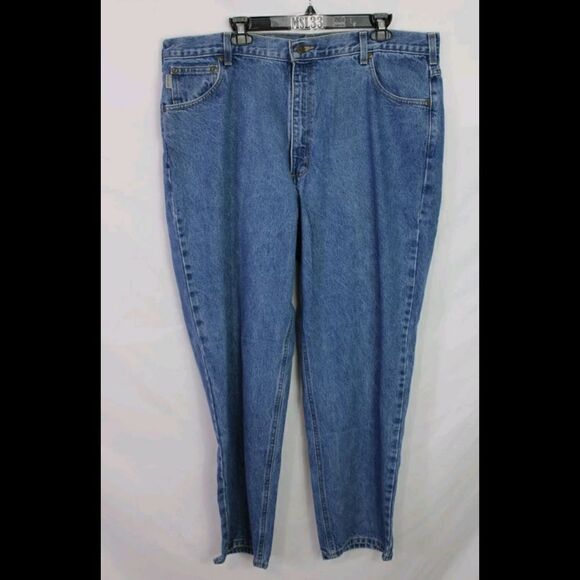 Carhartt Mens Blue Jeans 42 x 32 B17 D8T Relaxed Fit Work Denim - Picture 1 of 5
